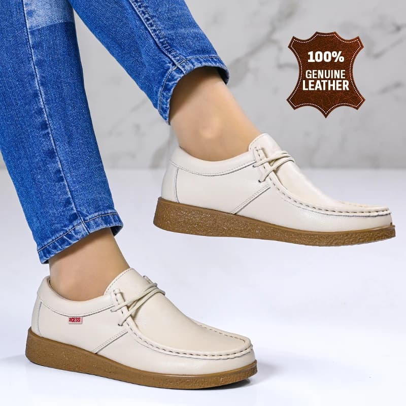 Čevlji naravno usnje E18128-3 Beige 