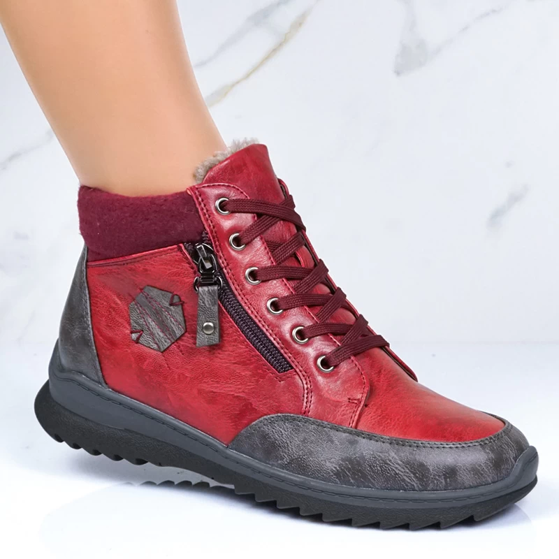 Casual ženski škornji 9823-4 Red