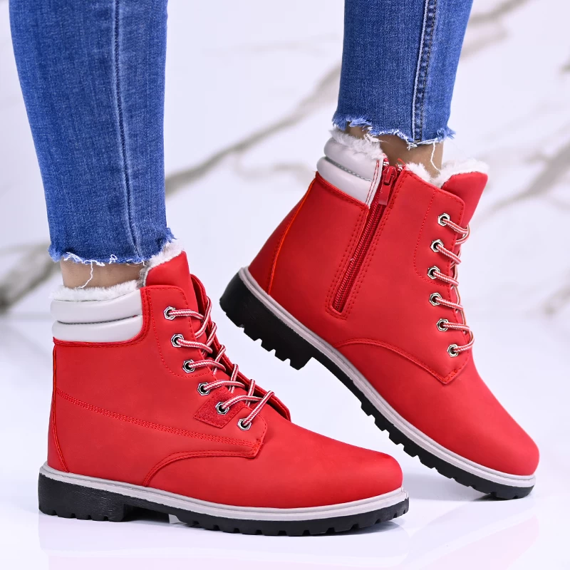 Casual ženski škornji B3109-5 Red